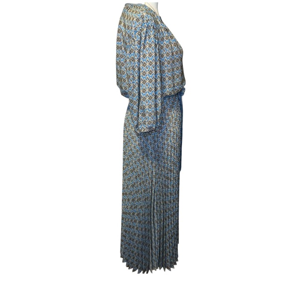 Max Studio Blue Pleated Maxi Dress